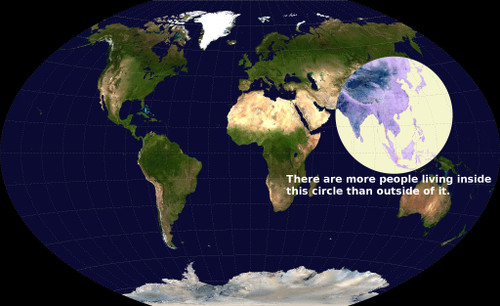 There are more people living inside this circle than outside of it